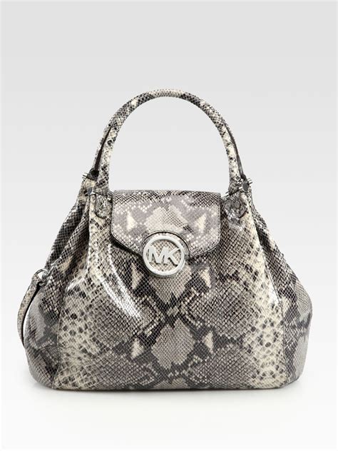 sac gris michael kors|michael kors snakeskin bag.